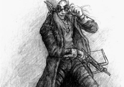 Draw a custom black and white drawing of a character invented by you by ...