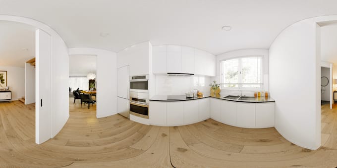 create a 360 panorama 3d image for ar interior