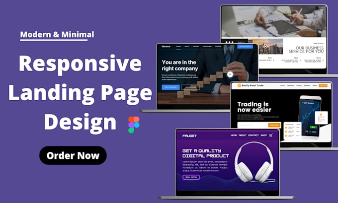 Create responsive landing page design by Khadija_cheema | Fiverr