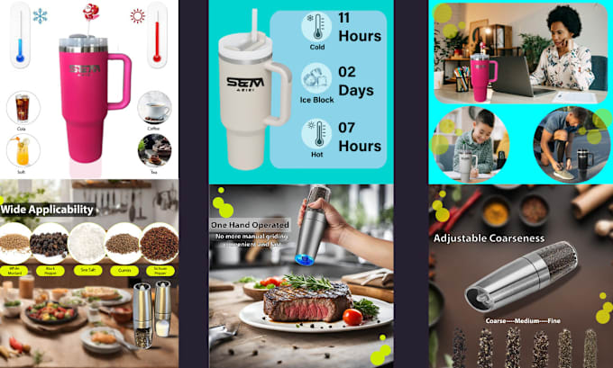 do product photo editing and infographics for amazon store listing images