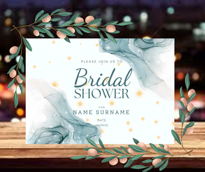 Design bridal shower invitations by Crncrn Fiverr
