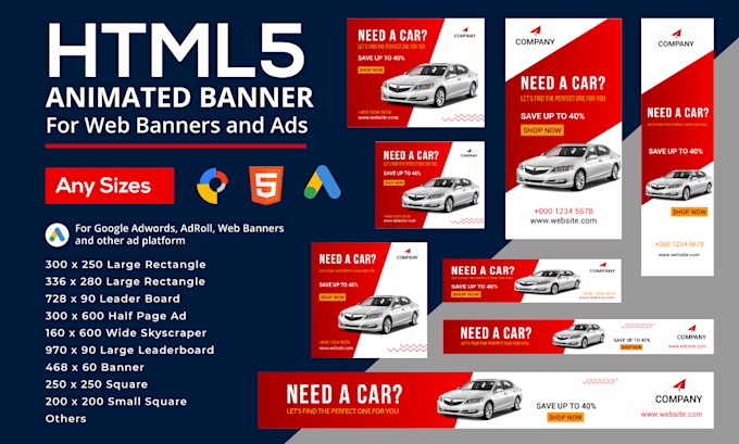 design animated HTML5 banner ads for google display ads