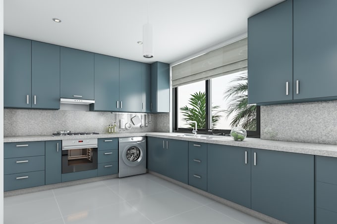 make 3d kitchen with high quality render