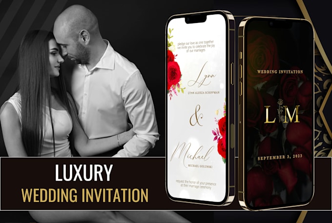create elegant and luxury animated wedding invitations