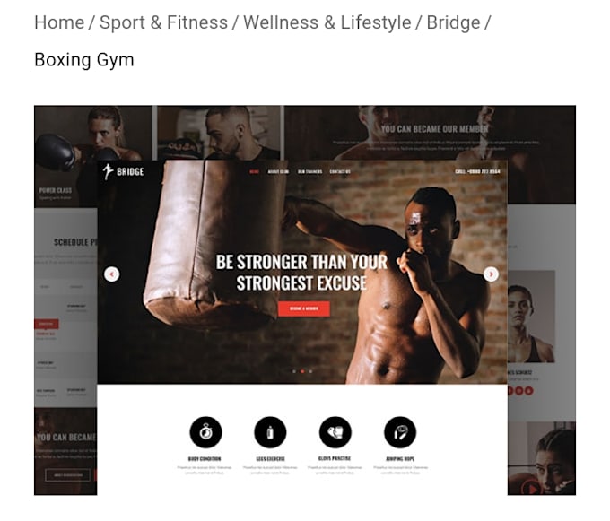 Do boxing gym business website design by Rifatsarder15 Fiverr