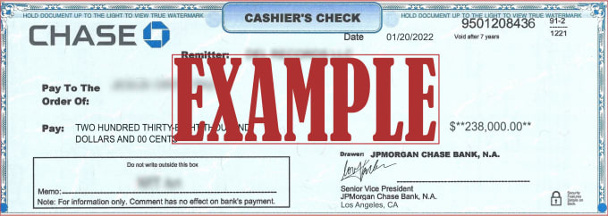 Do a custom cashiers check movie prop by Davidoff777 Fiverr