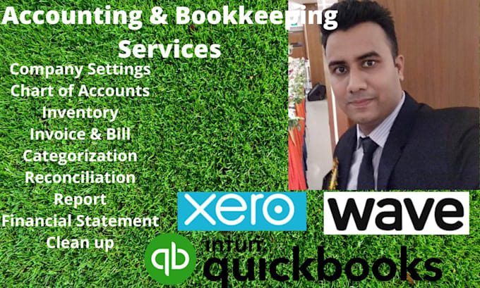 setup, bookkeeping in quickbooks online, xero and wave