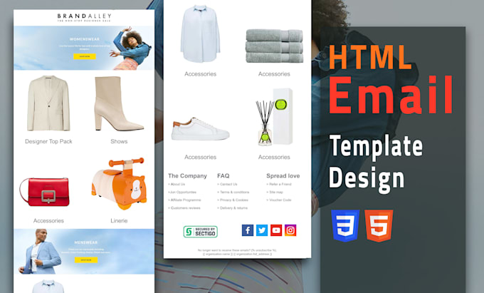 design responsive HTML email newsletter or email template