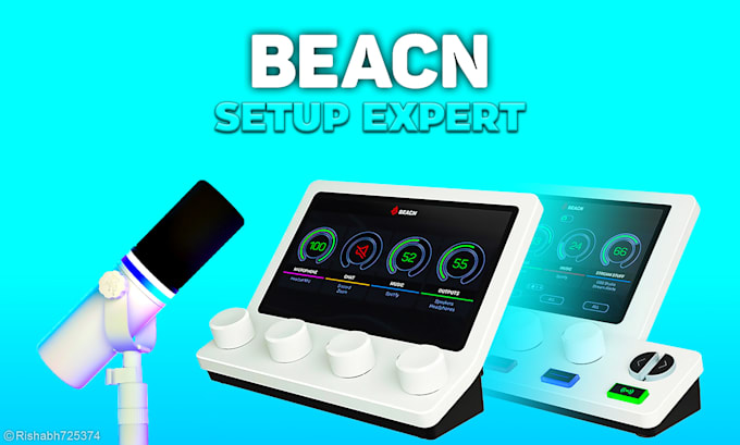 setup beacn studio, microphone, mix create dual PC audio