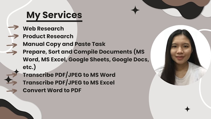 do data entry and web research