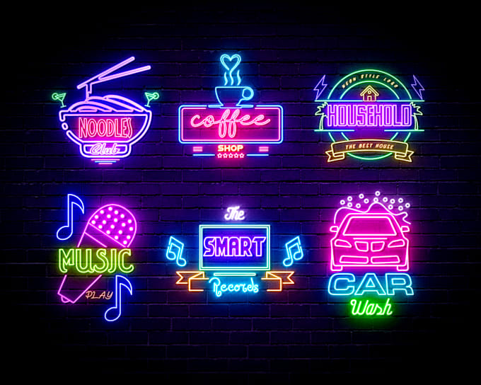 Create a stunning 3d neon logo or neon sign by Graphic80s | Fiverr