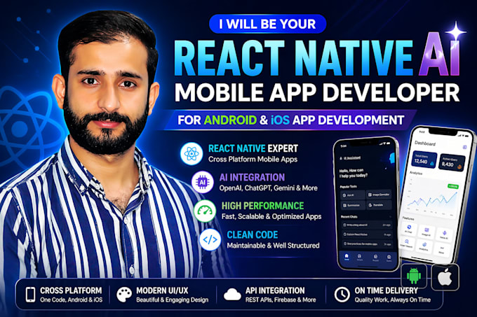 be your react native ai mobile app developer for android and ios app development