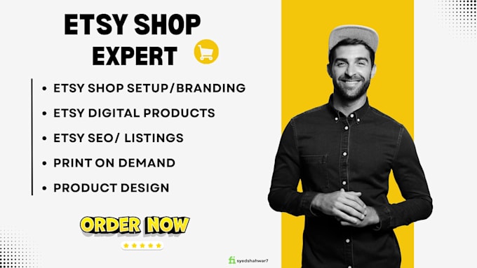 Setup etsy shop, design digital products, etsy seo and print on demand ...