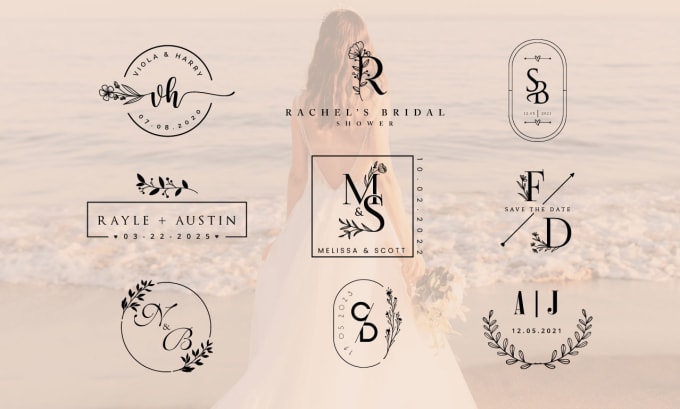 Elegant Wedding Monogram, Modern Wedding Logo Design, Wedding