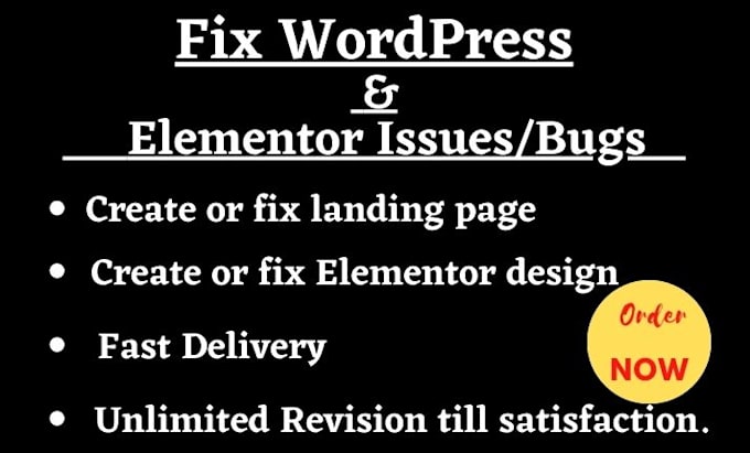 create or fix wordpress website, elementor landing page, slider revolution