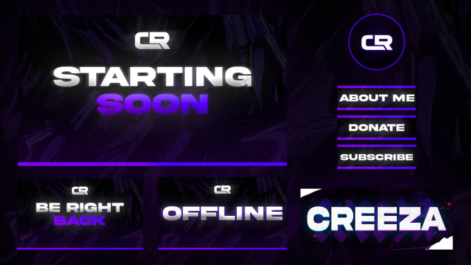 Design a professional twitch overlay stream package by Creeza | Fiverr