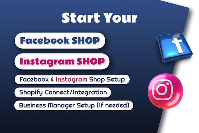 set up instagram shop facebook shop and integrate it with shopify store