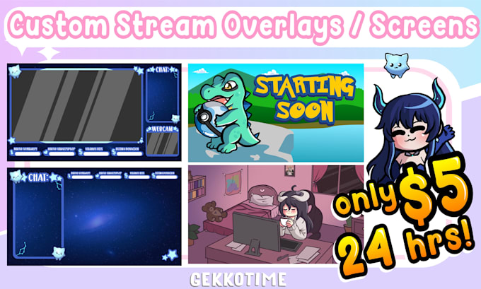 create custom overlays, screens and webcam for twitch