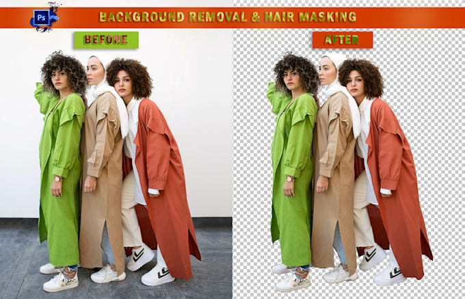 do hair masking, background removal and clipping path