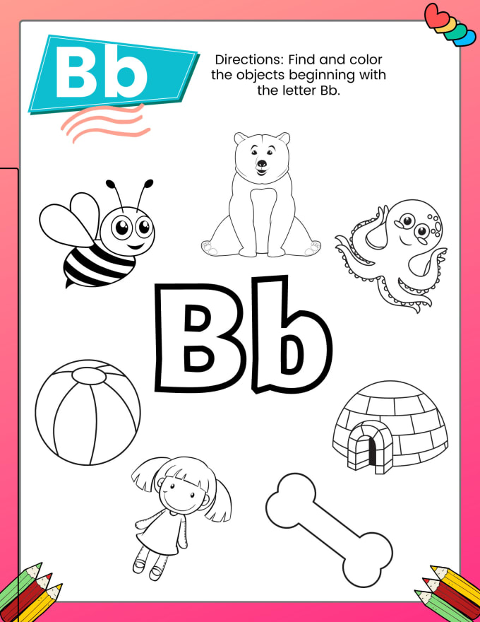 Design coloring worksheets and activity books for kids by Designermadi ...