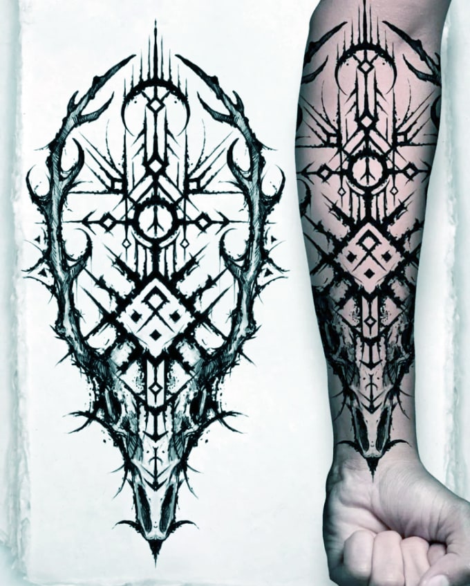 Design a custom tattoo design or sleeve design by Artbychase  Fiverr