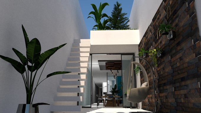 create interior design 3d rendering of apartment house