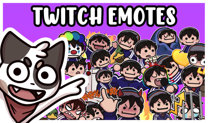 Do twitch emotes for your channel by Dtowncat | Fiverr
