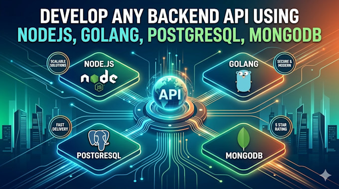 develop any backend API using nodejs, go, postgres, mongodb