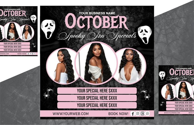 design trendy halloween party flyer with fast delivery