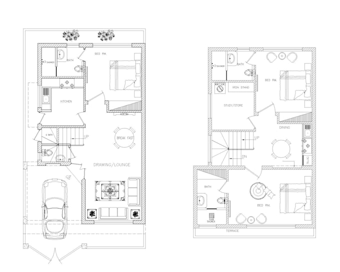 make your home in 2d using by autocad