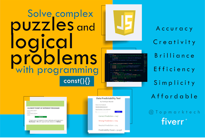 solve complex logical problems or puzzles with programming