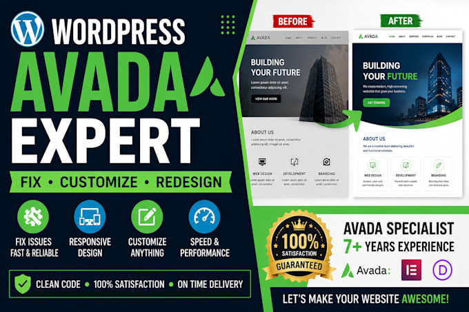 fix and customize your wordpress avada website professionally