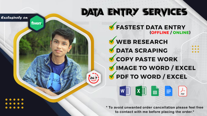 Do data entry, copy paste, excel data entry, web research for you by