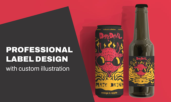 create label and packaging design with illustration