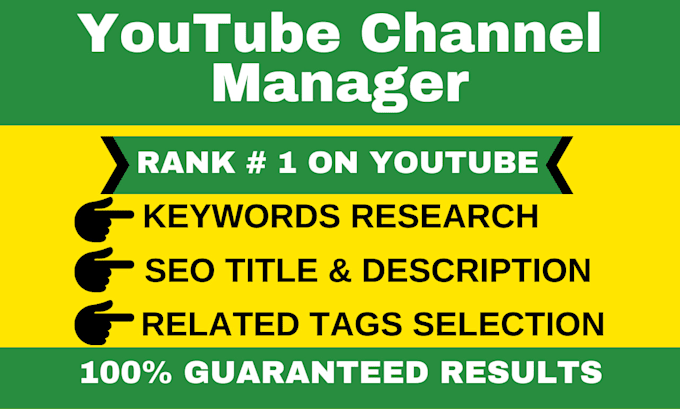 be your best youtube channel growth manager and video SEO expert