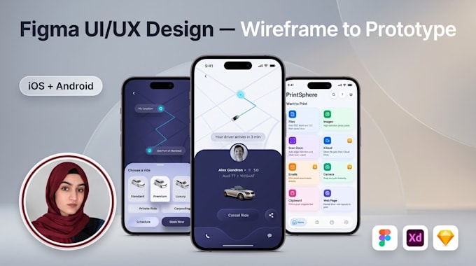 design modern mobile app UX UI for android and IOS