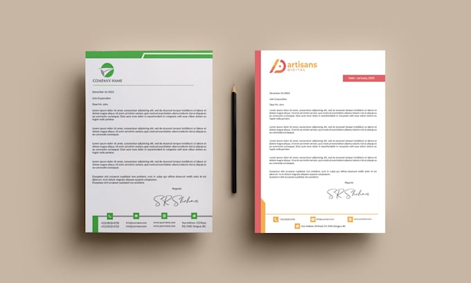 design professional letterhead in editable word format