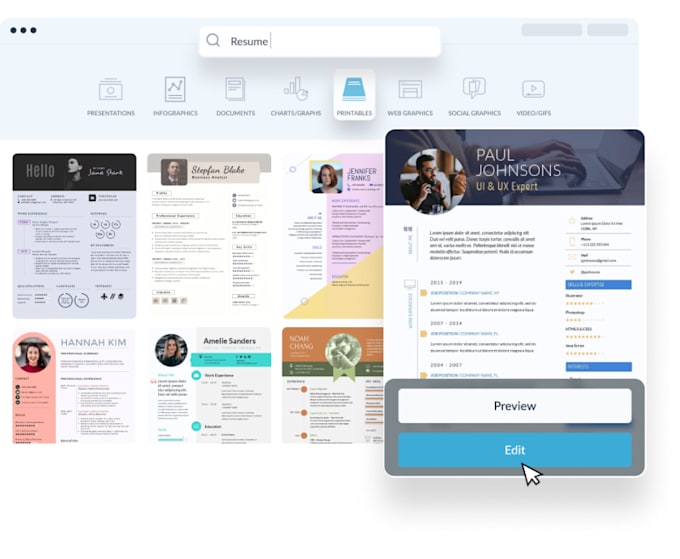 create a stunning and professional resume