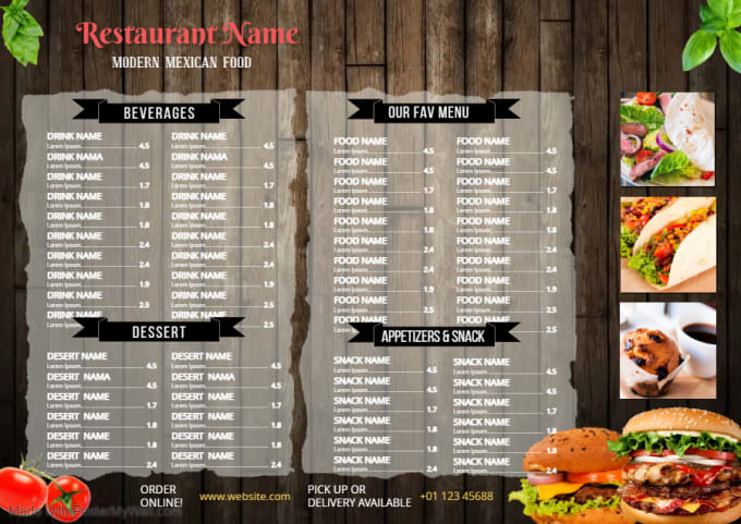 Design professional food menu, restaurant menu or price menu by ...