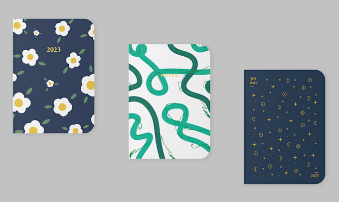 design trendy notebook, journal, and planner covers
