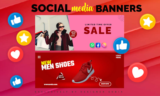 design eye catching social media banners and posts