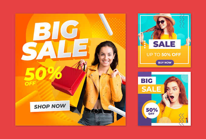 design instagram ads, facebook banners, shopify ads, or social media flyers