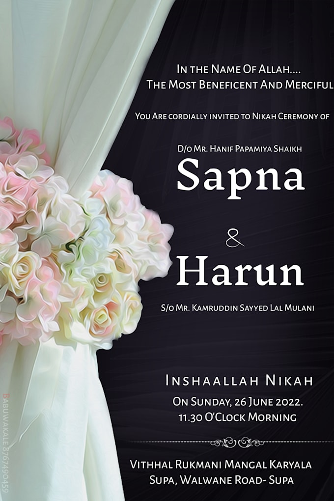 Create attractive marraige invitation card according to your culture by ...