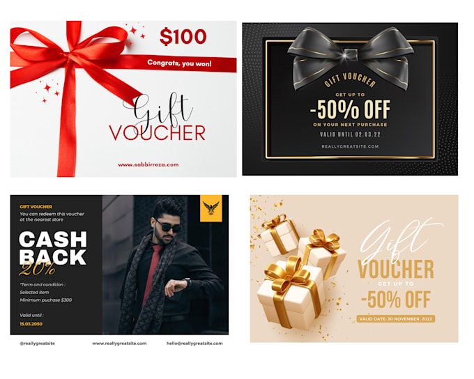 design gift cards, vouchers, discount coupons