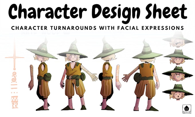 Character Spread Draw a character sheet for your game or comic by Mehdidali | Fiverr