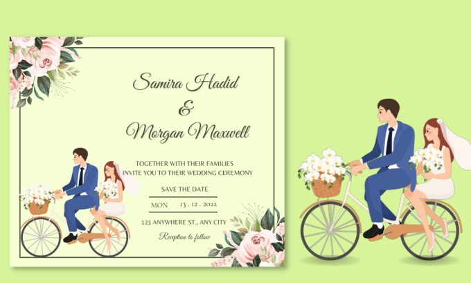 Do unique wedding invitation card and birthday card design by
