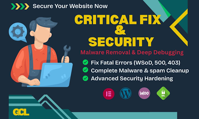 fix critical wordpress errors, debug issues and remove malware