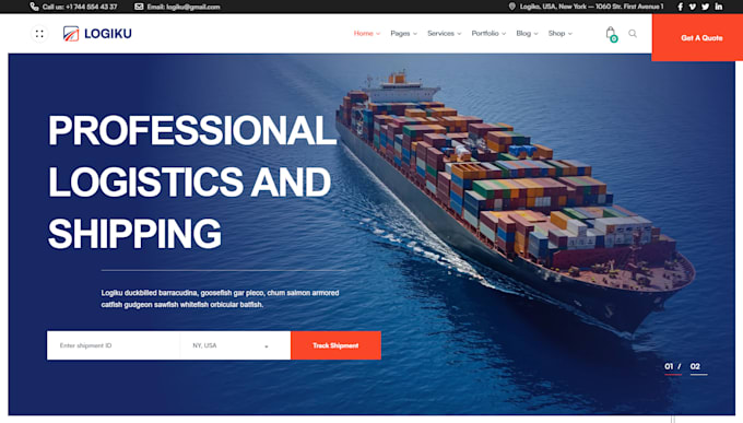create logistics website with shipment tracking system