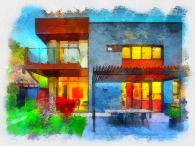 Turn Your House Photo Into Watercolor Painting By Tasos250