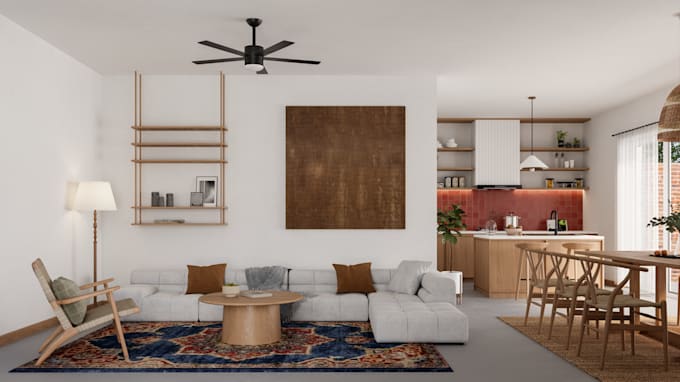 design and render realistic 3d interior, exterior